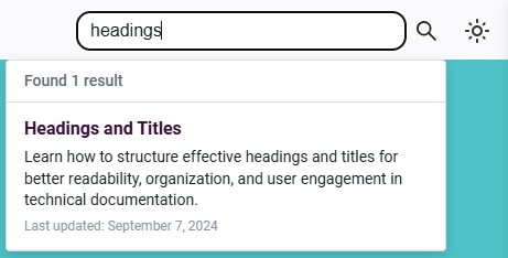 Image showing the expanded search bar when clicked